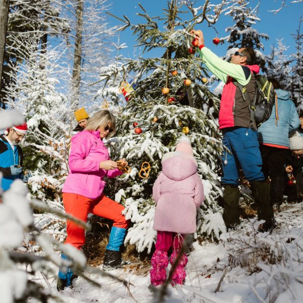Family Caroling and Christmas Tree Decorating at the Mountain Huts in Gura Râului