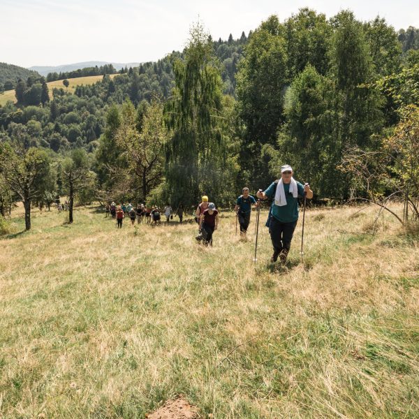 Family hike to the Sibiel Hayfields with lunch at Cabana Godea